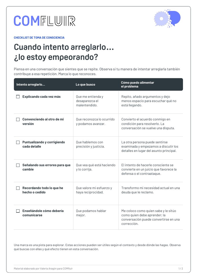 Checklist: cuando intento arreglarlo, ¿lo estoy empeorando?