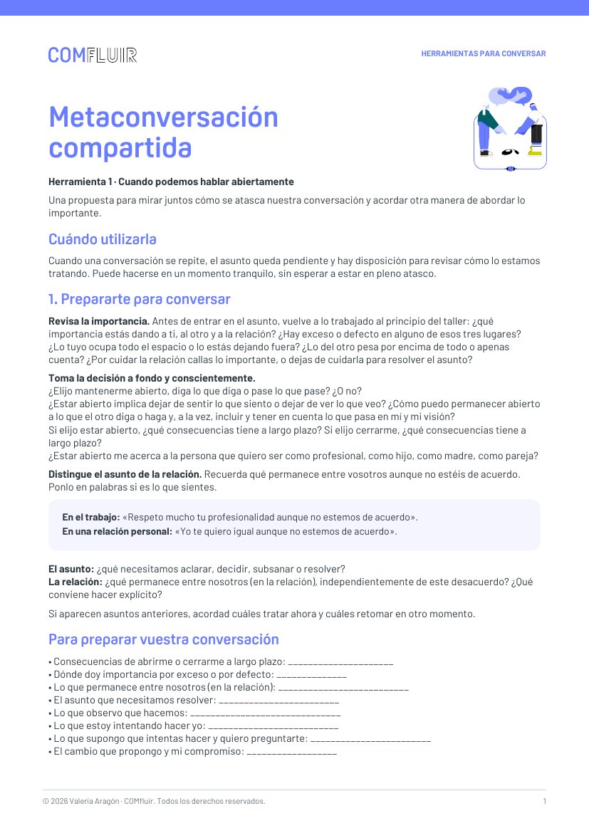 Herramienta 1, metaconversación compartida