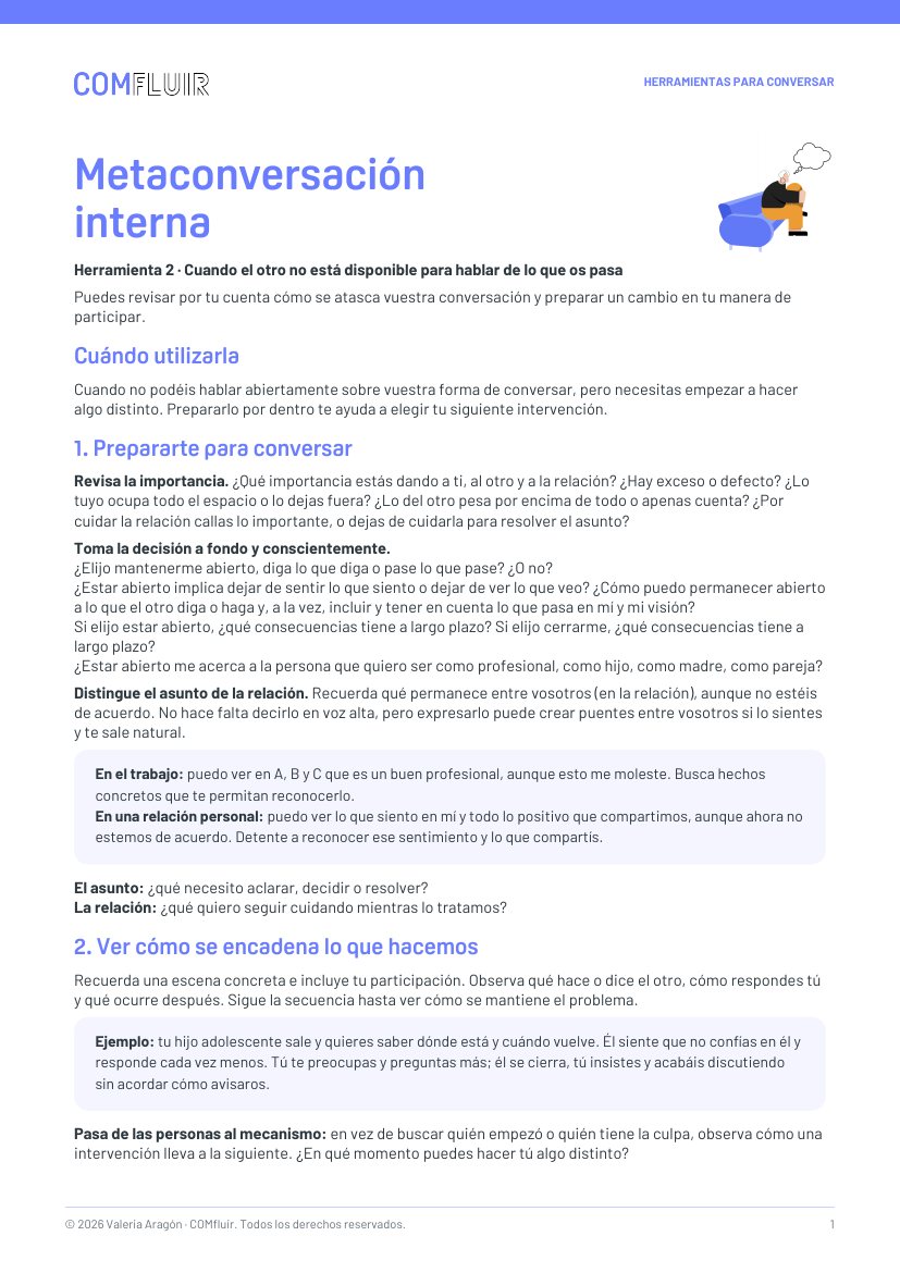 Herramienta 2, metaconversación interna